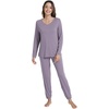 image:imageWiWi Viscose from Bamboo Womens Pajama Set Soft Long Sleeve Pajamas Sets SXXLViolet
