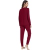 image:imageWiWi Viscose from Bamboo Womens Pajama Set Soft Long Sleeve Pajamas Sets SXXLWine