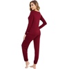 image:imageWiWi Viscose from Bamboo Womens Pajama Set Soft Long Sleeve Pajamas Sets SXXLWine