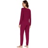 image:imageWiWi Viscose from Bamboo Womens Pajama Set Soft Long Sleeve Pajamas Sets SXXLWine