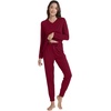 image:imageWiWi Viscose from Bamboo Womens Pajama Set Soft Long Sleeve Pajamas Sets SXXLWine