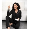image:imageWiWi Viscose from Bamboo Womens Pajamas Set Super Soft Button Down Top and Pants Sleepwear Cooling Pjs S3XAblack