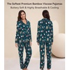 image:imageWiWi Viscose from Bamboo Womens Pajamas Set Super Soft Button Down Top and Pants Sleepwear Cooling Pjs S3XAchristmas Elk on Green