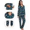 image:imageWiWi Viscose from Bamboo Womens Pajamas Set Super Soft Button Down Top and Pants Sleepwear Cooling Pjs S3XAchristmas Elk on Green