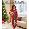 image:imageWiWi Viscose from Bamboo Womens Pajamas Set Super Soft Button Down Top and Pants Sleepwear Cooling Pjs S3XAchristmas Elk on Red