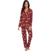 image:imageWiWi Viscose from Bamboo Womens Pajamas Set Super Soft Button Down Top and Pants Sleepwear Cooling Pjs S3XAchristmas Elk on Red