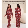 image:imageWiWi Viscose from Bamboo Womens Pajamas Set Super Soft Button Down Top and Pants Sleepwear Cooling Pjs S3XAchristmas Elk on Red