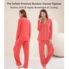 image:imageWiWi Viscose from Bamboo Womens Pajamas Set Super Soft Button Down Top and Pants Sleepwear Cooling Pjs S3XAcoral
