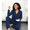 image:imageWiWi Viscose from Bamboo Womens Pajamas Set Super Soft Button Down Top and Pants Sleepwear Cooling Pjs S3XAdark Blue