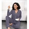 image:imageWiWi Viscose from Bamboo Womens Pajamas Set Super Soft Button Down Top and Pants Sleepwear Cooling Pjs S3XAdark Grey