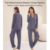 image:imageWiWi Viscose from Bamboo Womens Pajamas Set Super Soft Button Down Top and Pants Sleepwear Cooling Pjs S3XAdark Grey