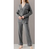 image:imageWiWi Viscose from Bamboo Womens Pajamas Set Super Soft Button Down Top and Pants Sleepwear Cooling Pjs S3XAdark Heather Grey