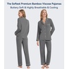 image:imageWiWi Viscose from Bamboo Womens Pajamas Set Super Soft Button Down Top and Pants Sleepwear Cooling Pjs S3XAdark Heather Grey