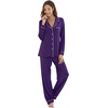 image:imageWiWi Viscose from Bamboo Womens Pajamas Set Super Soft Button Down Top and Pants Sleepwear Cooling Pjs S3XAdark Purple