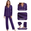 image:imageWiWi Viscose from Bamboo Womens Pajamas Set Super Soft Button Down Top and Pants Sleepwear Cooling Pjs S3XAdark Purple
