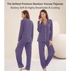 image:imageWiWi Viscose from Bamboo Womens Pajamas Set Super Soft Button Down Top and Pants Sleepwear Cooling Pjs S3XAlavender