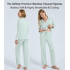 image:imageWiWi Viscose from Bamboo Womens Pajamas Set Super Soft Button Down Top and Pants Sleepwear Cooling Pjs S3XAlight Green