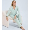 image:imageWiWi Viscose from Bamboo Womens Pajamas Set Super Soft Button Down Top and Pants Sleepwear Cooling Pjs S3XAlight Green