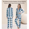 image:imageWiWi Viscose from Bamboo Womens Pajamas Set Super Soft Button Down Top and Pants Sleepwear Cooling Pjs S3XAnavyGreen Plaid