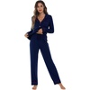 image:imageWiWi Viscose from Bamboo Womens Pajamas Set Super Soft Button Down Top and Pants Sleepwear Cooling Pjs S3XAnavyPink