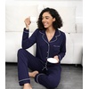 image:imageWiWi Viscose from Bamboo Womens Pajamas Set Super Soft Button Down Top and Pants Sleepwear Cooling Pjs S3XAnavyWhite