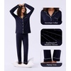 image:imageWiWi Viscose from Bamboo Womens Pajamas Set Super Soft Button Down Top and Pants Sleepwear Cooling Pjs S3XAnavyWhite Dots