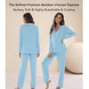 image:imageWiWi Viscose from Bamboo Womens Pajamas Set Super Soft Button Down Top and Pants Sleepwear Cooling Pjs S3XApale Blue