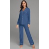 image:imageWiWi Viscose from Bamboo Womens Pajamas Set Super Soft Button Down Top and Pants Sleepwear Cooling Pjs S3XAprussian Blue