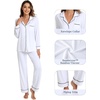 image:imageWiWi Viscose from Bamboo Womens Pajamas Set Super Soft Button Down Top and Pants Sleepwear Cooling Pjs S3XApure White