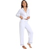 image:imageWiWi Viscose from Bamboo Womens Pajamas Set Super Soft Button Down Top and Pants Sleepwear Cooling Pjs S3XApure White