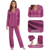 image:imageWiWi Viscose from Bamboo Womens Pajamas Set Super Soft Button Down Top and Pants Sleepwear Cooling Pjs S3XApurple Red