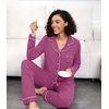 image:imageWiWi Viscose from Bamboo Womens Pajamas Set Super Soft Button Down Top and Pants Sleepwear Cooling Pjs S3XApurple Red