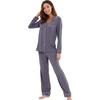image:imageWiWi Viscose from Bamboo Womens Pajamas Set Super Soft Button Down Top and Pants Sleepwear Cooling Pjs S3XApurplish Grey