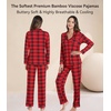 image:imageWiWi Viscose from Bamboo Womens Pajamas Set Super Soft Button Down Top and Pants Sleepwear Cooling Pjs S3XAred Plaid