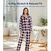 image:imageWiWi Viscose from Bamboo Womens Pajamas Set Super Soft Button Down Top and Pants Sleepwear Cooling Pjs S3XAred Stripe Plaid