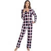image:imageWiWi Viscose from Bamboo Womens Pajamas Set Super Soft Button Down Top and Pants Sleepwear Cooling Pjs S3XAred Stripe Plaid