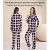 image:imageWiWi Viscose from Bamboo Womens Pajamas Set Super Soft Button Down Top and Pants Sleepwear Cooling Pjs S3XAred Stripe Plaid