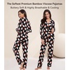 image:imageWiWi Viscose from Bamboo Womens Pajamas Set Super Soft Button Down Top and Pants Sleepwear Cooling Pjs S3XAsanta Claus on Black