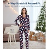 image:imageWiWi Viscose from Bamboo Womens Pajamas Set Super Soft Button Down Top and Pants Sleepwear Cooling Pjs S3XAsanta Claus on Navy