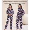 image:imageWiWi Viscose from Bamboo Womens Pajamas Set Super Soft Button Down Top and Pants Sleepwear Cooling Pjs S3XAsanta Claus on Navy