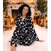 image:imageWiWi Viscose from Bamboo Womens Pajamas Set Super Soft Button Down Top and Pants Sleepwear Cooling Pjs S3XAwhite Ghost on Black