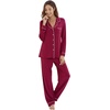 image:imageWiWi Viscose from Bamboo Womens Pajamas Set Super Soft Button Down Top and Pants Sleepwear Cooling Pjs S3XAwine