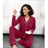 image:imageWiWi Viscose from Bamboo Womens Pajamas Set Super Soft Button Down Top and Pants Sleepwear Cooling Pjs S3XAwine