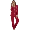 image:imageWiWi Viscose from Bamboo Womens Pajamas Set Super Soft Button Down Top and Pants Sleepwear Cooling Pjs S3XAwine Red