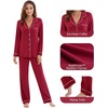 image:imageWiWi Viscose from Bamboo Womens Pajamas Set Super Soft Button Down Top and Pants Sleepwear Cooling Pjs S3XAwine Red