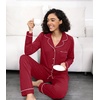 image:imageWiWi Viscose from Bamboo Womens Pajamas Set Super Soft Button Down Top and Pants Sleepwear Cooling Pjs S3XAwine Red