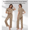 image:imageWiWi Viscose from Bamboo Womens Pajamas Set Super Soft Button Down Top and Pants Sleepwear Cooling Pjs S3XBbrown Leopard