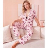 image:imageWiWi Viscose from Bamboo Womens Pajamas Set Super Soft Button Down Top and Pants Sleepwear Cooling Pjs S3XBcoffee Cup
