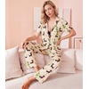 image:imageWiWi Viscose from Bamboo Womens Pajamas Set Super Soft Button Down Top and Pants Sleepwear Cooling Pjs S3XBdog and Cactus