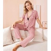 image:imageWiWi Viscose from Bamboo Womens Pajamas Set Super Soft Button Down Top and Pants Sleepwear Cooling Pjs S3XBdusty Pink